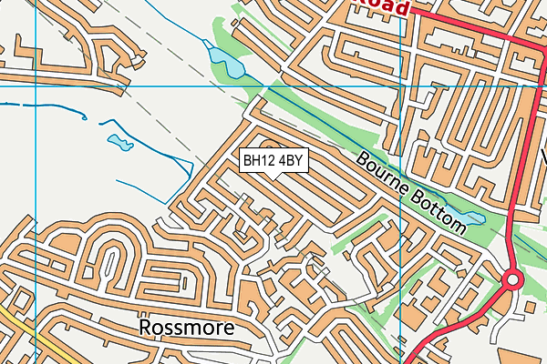 BH12 4BY map - OS VectorMap District (Ordnance Survey)