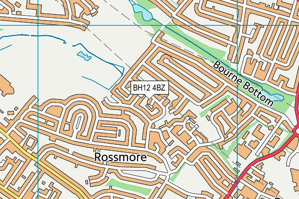 BH12 4BZ map - OS VectorMap District (Ordnance Survey)