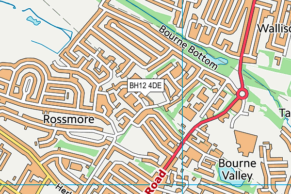 BH12 4DE map - OS VectorMap District (Ordnance Survey)