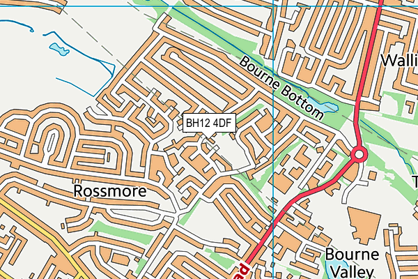 BH12 4DF map - OS VectorMap District (Ordnance Survey)