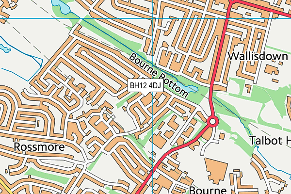 BH12 4DJ map - OS VectorMap District (Ordnance Survey)