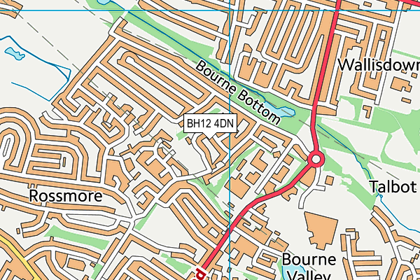 BH12 4DN map - OS VectorMap District (Ordnance Survey)