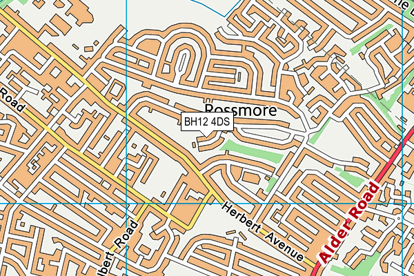 BH12 4DS map - OS VectorMap District (Ordnance Survey)