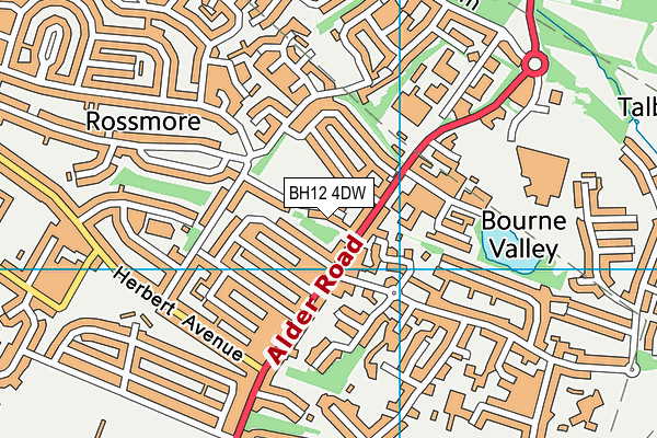 BH12 4DW map - OS VectorMap District (Ordnance Survey)