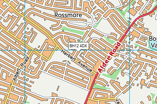 BH12 4DX map - OS VectorMap District (Ordnance Survey)
