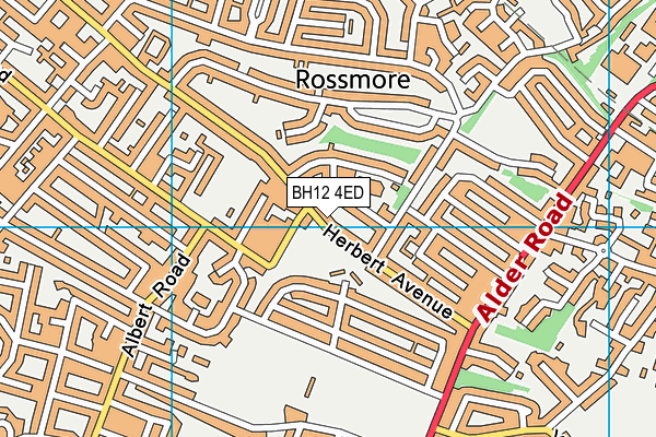 BH12 4ED map - OS VectorMap District (Ordnance Survey)