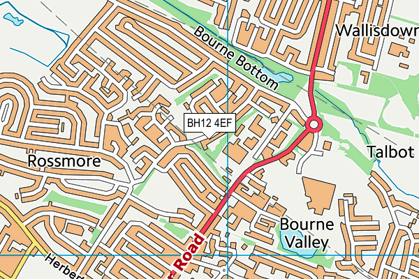 BH12 4EF map - OS VectorMap District (Ordnance Survey)