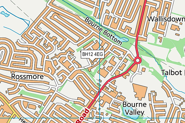 BH12 4EG map - OS VectorMap District (Ordnance Survey)