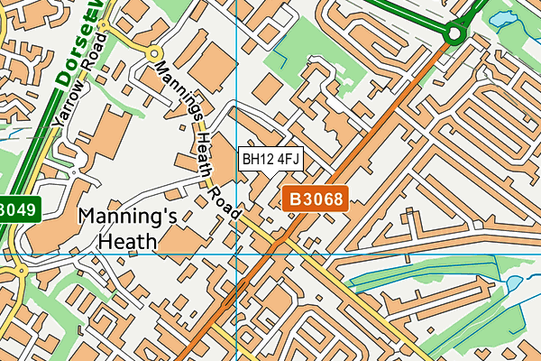 BH12 4FJ map - OS VectorMap District (Ordnance Survey)