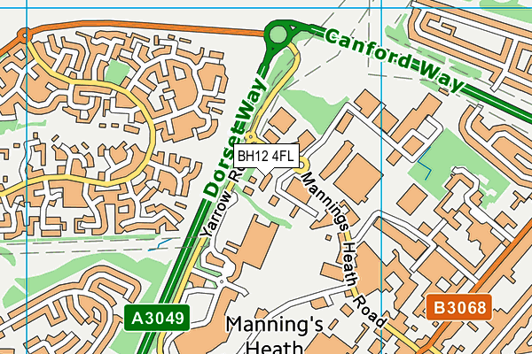 BH12 4FL map - OS VectorMap District (Ordnance Survey)