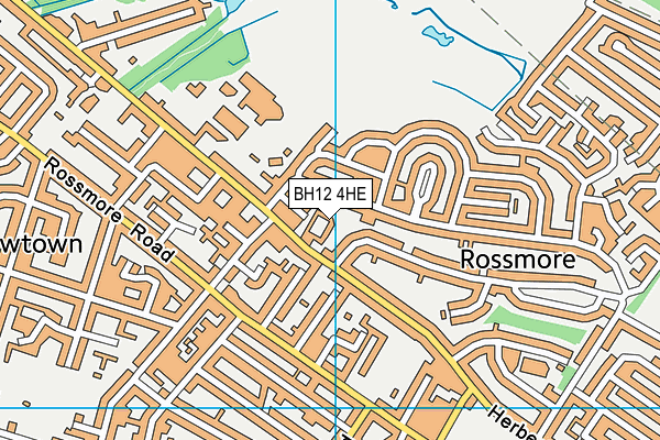 BH12 4HE map - OS VectorMap District (Ordnance Survey)