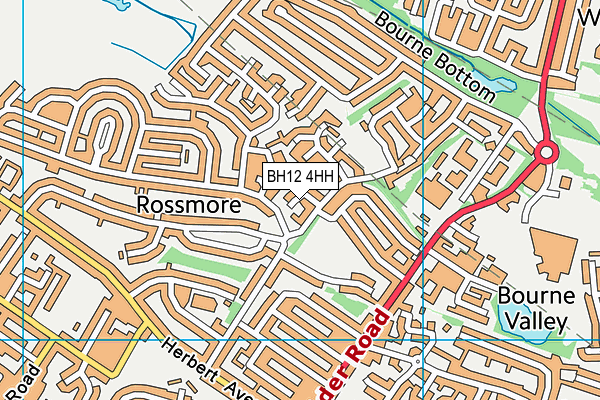 BH12 4HH map - OS VectorMap District (Ordnance Survey)