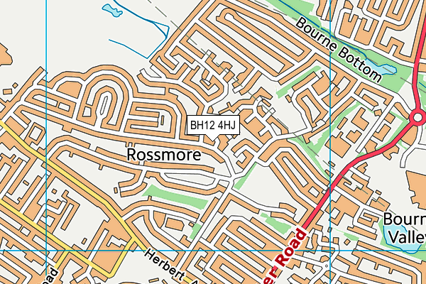 BH12 4HJ map - OS VectorMap District (Ordnance Survey)