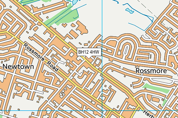 BH12 4HW map - OS VectorMap District (Ordnance Survey)