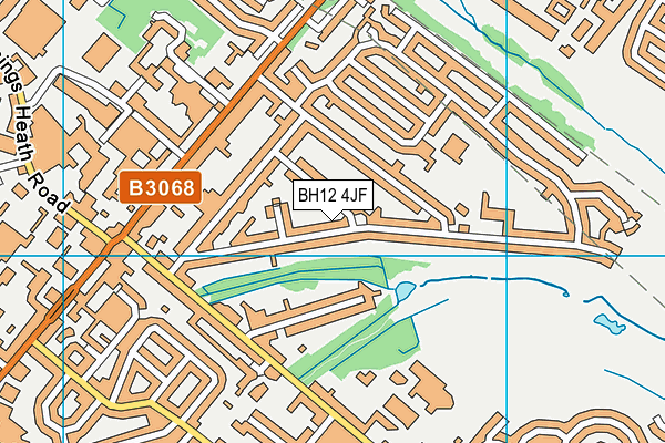 BH12 4JF map - OS VectorMap District (Ordnance Survey)