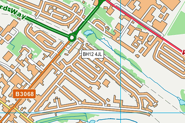 BH12 4JL map - OS VectorMap District (Ordnance Survey)