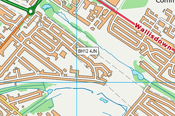 BH12 4JN map - OS VectorMap District (Ordnance Survey)