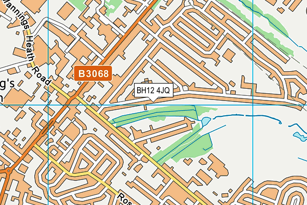 BH12 4JQ map - OS VectorMap District (Ordnance Survey)