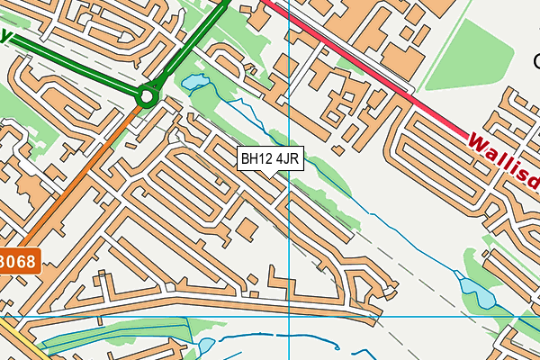 BH12 4JR map - OS VectorMap District (Ordnance Survey)