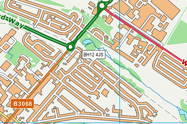 BH12 4JS map - OS VectorMap District (Ordnance Survey)
