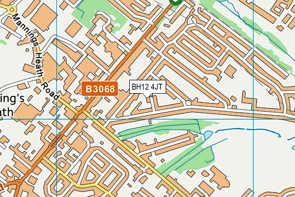 BH12 4JT map - OS VectorMap District (Ordnance Survey)
