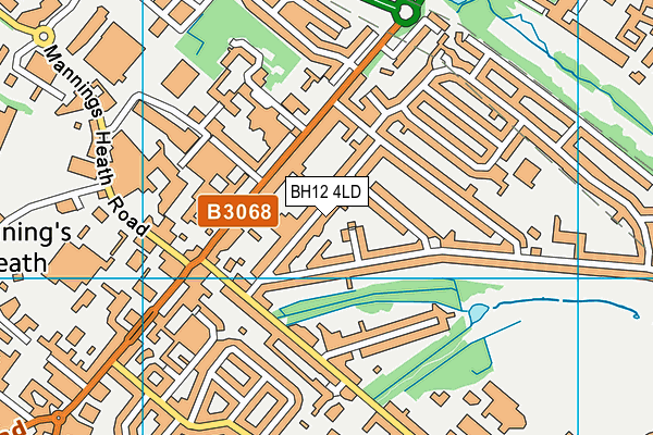 BH12 4LD map - OS VectorMap District (Ordnance Survey)