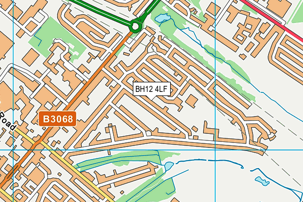 BH12 4LF map - OS VectorMap District (Ordnance Survey)