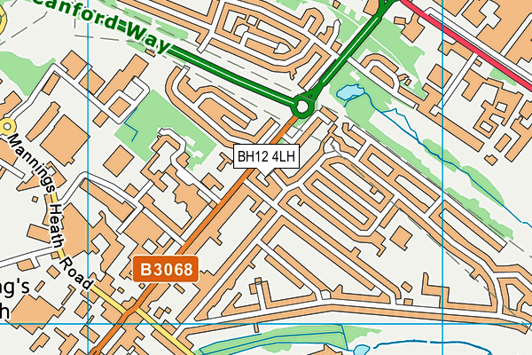 BH12 4LH map - OS VectorMap District (Ordnance Survey)