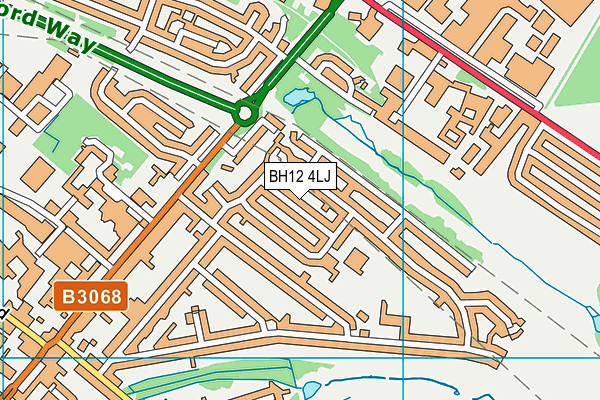 BH12 4LJ map - OS VectorMap District (Ordnance Survey)