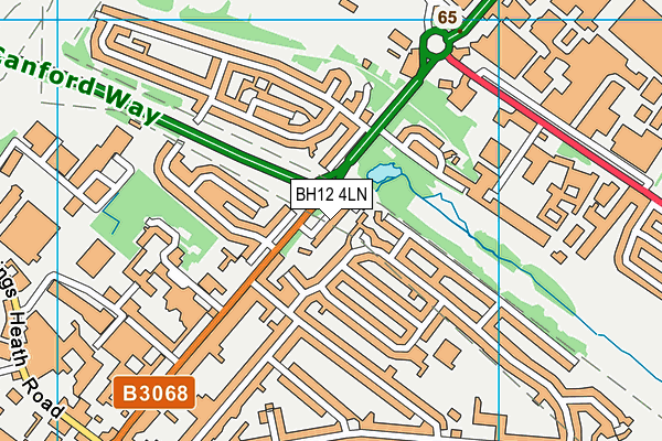 BH12 4LN map - OS VectorMap District (Ordnance Survey)