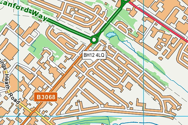 BH12 4LQ map - OS VectorMap District (Ordnance Survey)
