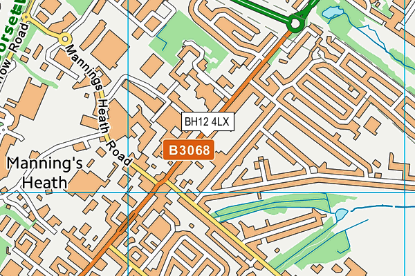 BH12 4LX map - OS VectorMap District (Ordnance Survey)