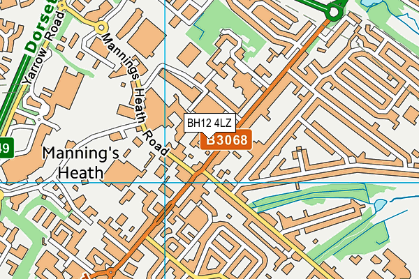 BH12 4LZ map - OS VectorMap District (Ordnance Survey)