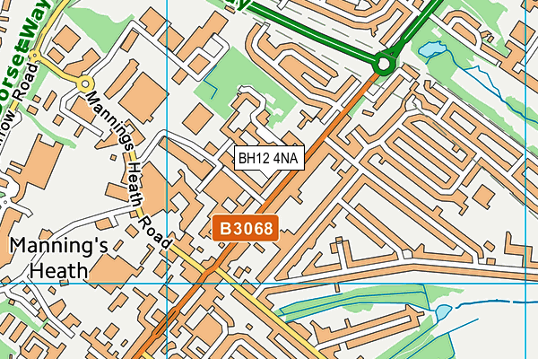 BH12 4NA map - OS VectorMap District (Ordnance Survey)
