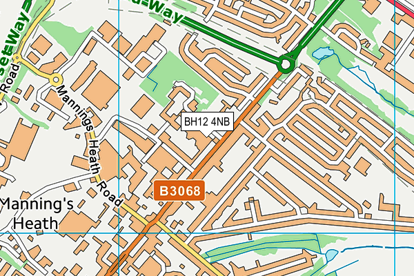BH12 4NB map - OS VectorMap District (Ordnance Survey)