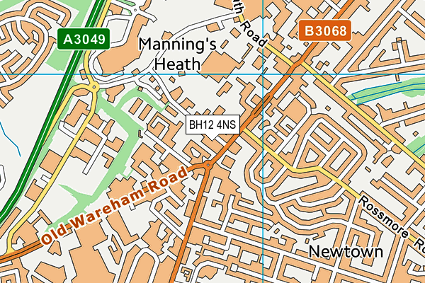 BH12 4NS map - OS VectorMap District (Ordnance Survey)