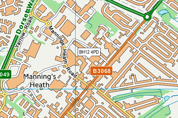 BH12 4PD map - OS VectorMap District (Ordnance Survey)