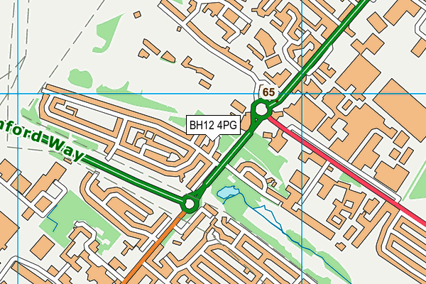 BH12 4PG map - OS VectorMap District (Ordnance Survey)