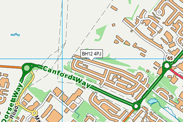 BH12 4PJ map - OS VectorMap District (Ordnance Survey)