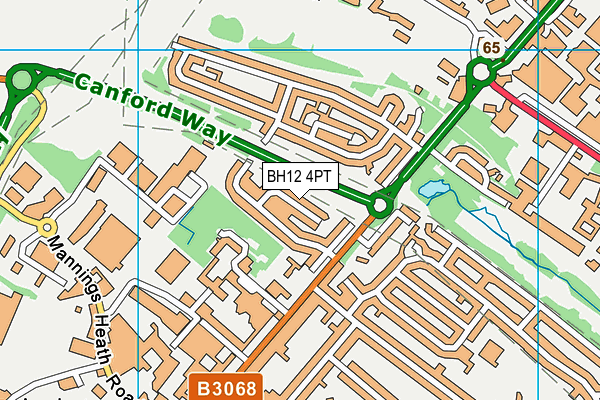 BH12 4PT map - OS VectorMap District (Ordnance Survey)