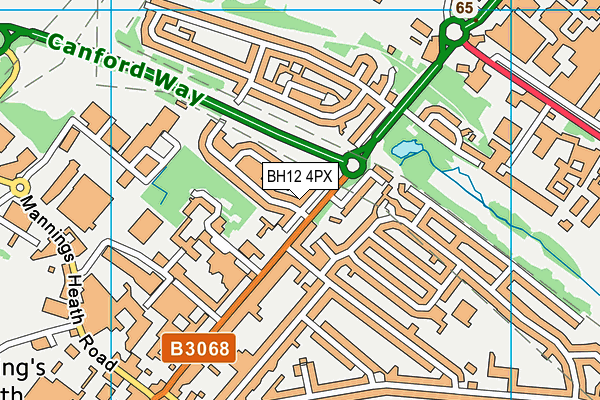 BH12 4PX map - OS VectorMap District (Ordnance Survey)