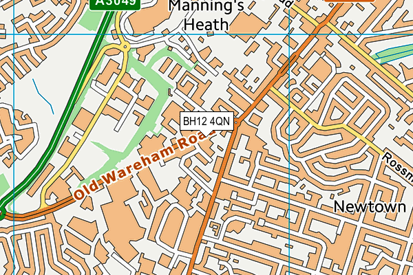 BH12 4QN map - OS VectorMap District (Ordnance Survey)