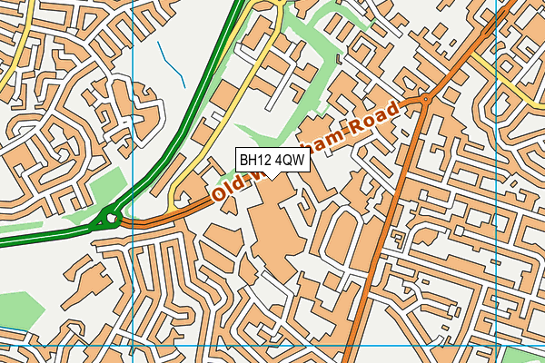 BH12 4QW map - OS VectorMap District (Ordnance Survey)