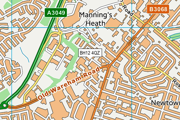 BH12 4QZ map - OS VectorMap District (Ordnance Survey)