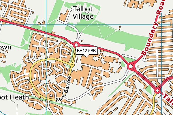 Bournemouth University Sports Centre map (BH12 5BB) - OS VectorMap District (Ordnance Survey)