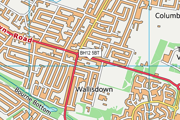 BH12 5BT map - OS VectorMap District (Ordnance Survey)