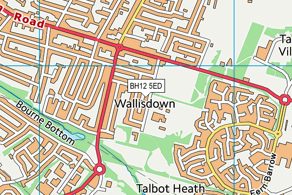Wallisdown Recreation Ground map (BH12 5ED) - OS VectorMap District (Ordnance Survey)