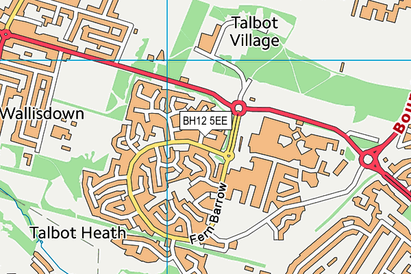 BH12 5EE map - OS VectorMap District (Ordnance Survey)