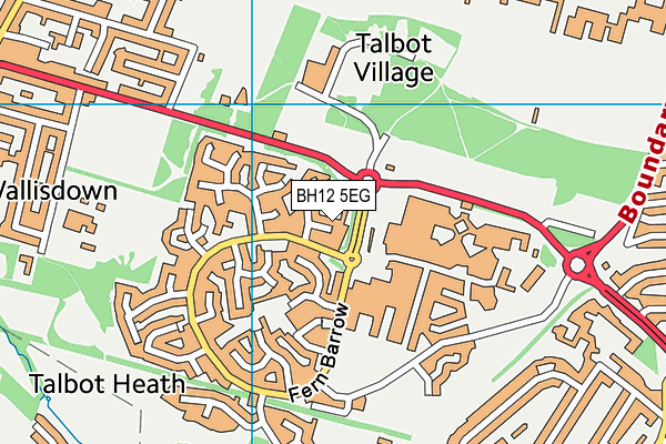 BH12 5EG map - OS VectorMap District (Ordnance Survey)