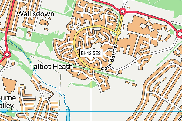 BH12 5ES map - OS VectorMap District (Ordnance Survey)